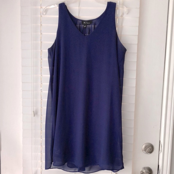BCX Dress SZ L Sleeveless Blue Shift - Picture 1 of 7